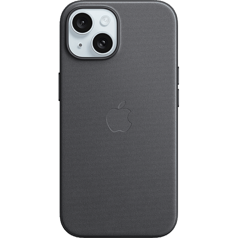 Apple Feingewebe Case iPhone 15 Plus mit MagSafe - Schwarz 99934843 vorne