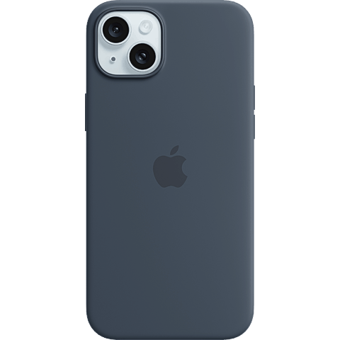 Apple Silikon Case iPhone 15 mit MagSafe - Sturmblau 99934678 vorne