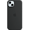 Apple Silikon Case iPhone 15 mit MagSafe - schwarz 99934841 vorne thumb