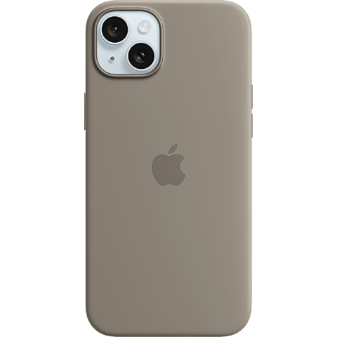 Apple Silikon Case iPhone 15 mit MagSafe - tonbraun 99934842 vorne