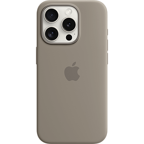 Apple Silikon Case iPhone 15 Pro Max mit MagSafe - Tonbraun 99934851 vorne