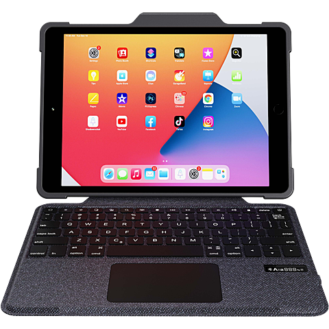 DEQSTER Rugged Touch Keyboard Apple iPad 10.2 - schwarz 99934496 vorne