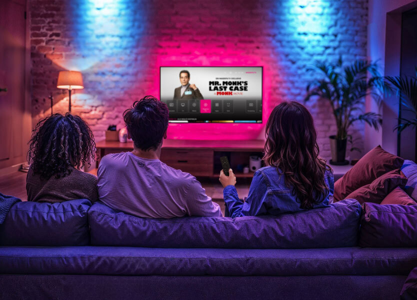 Gemütlicher Filmabend auf der Couch mit Telekom MagentaTV
