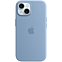 Apple Silikon Case iPhone 15 mit MagSafe - winterblau 99934680 vorne thumb