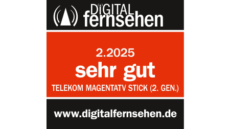 Digital Fernsehen, 02.2025, sehr gut, Test Telekom MagentaTV Stick 2. Generation Digital Fernsehen, 02.2025, sehr gut, Test Telekom MagentaTV Stick 2. Generation