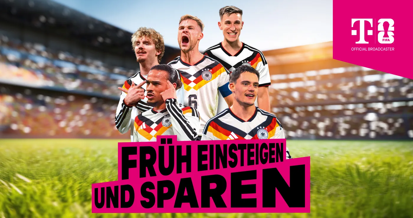 Visual mit Spielern der deutschen Fußballnationalmannschaft der Männer.