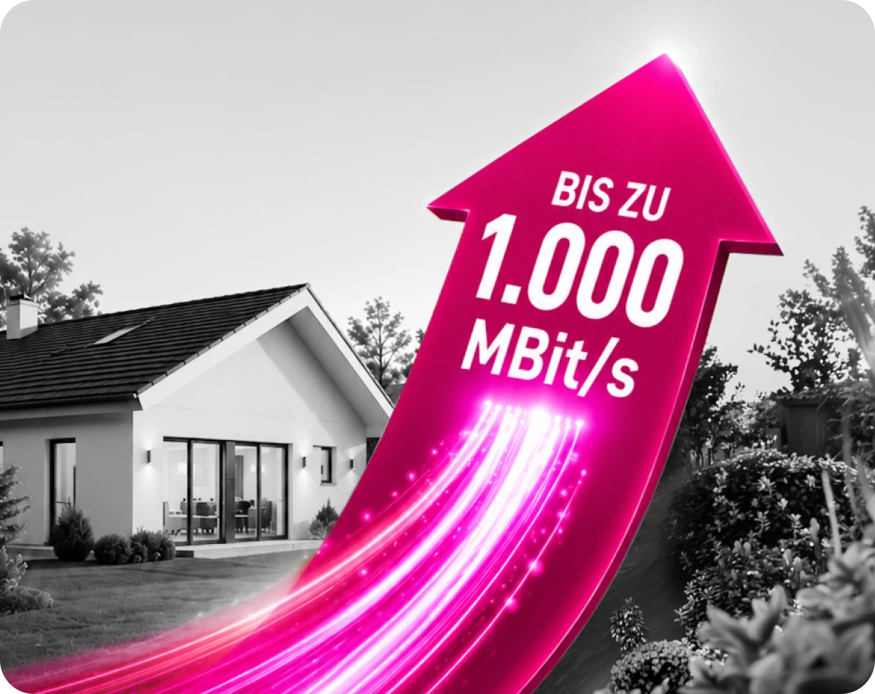 Visual mit einer Pfeil-Darstellung zu 1.000 Mbit/s
