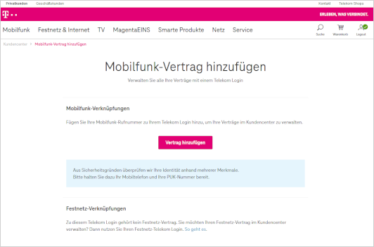 Login Registrierung Kundencenter Mobil | Telekom Hilfe
