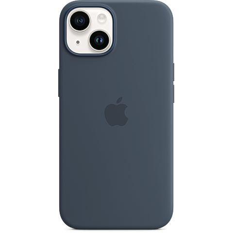 Apple Silikon Case iPhone 14 - Sturmblau 99933825 vorne