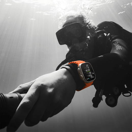 Apple Watch Ultra 2 Titan Ocean Armband Titan/Blau - Gallerie 3