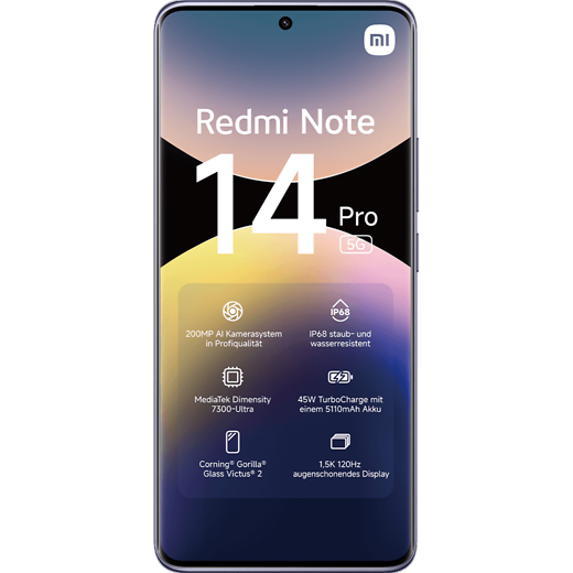 Xiaomi Redmi Note 14 Pro 5G Lavender Purple - Vorne